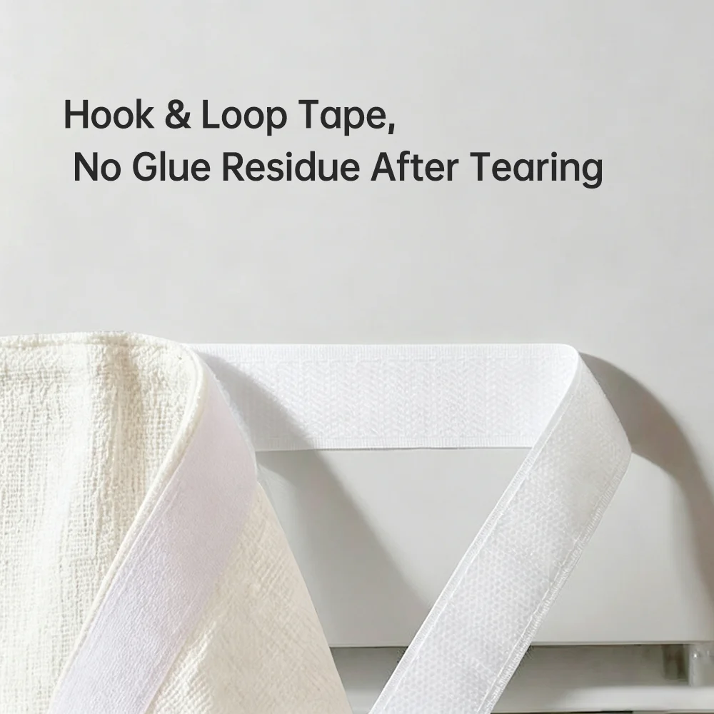 Linen Cotton Air Conditioner Wind Deflector, Anti Direct Wind, Pom-pom Tassels, No Drilling Hook & Loop Tape