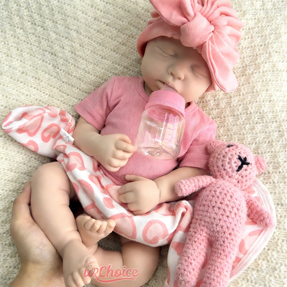 50 سم فتح فم طفل فتاة / ولد لولو واقعي السيليكون إعادة الولادة وزن دمية غير مطلي لينة حديث الولادة دمية لجمع الفنان