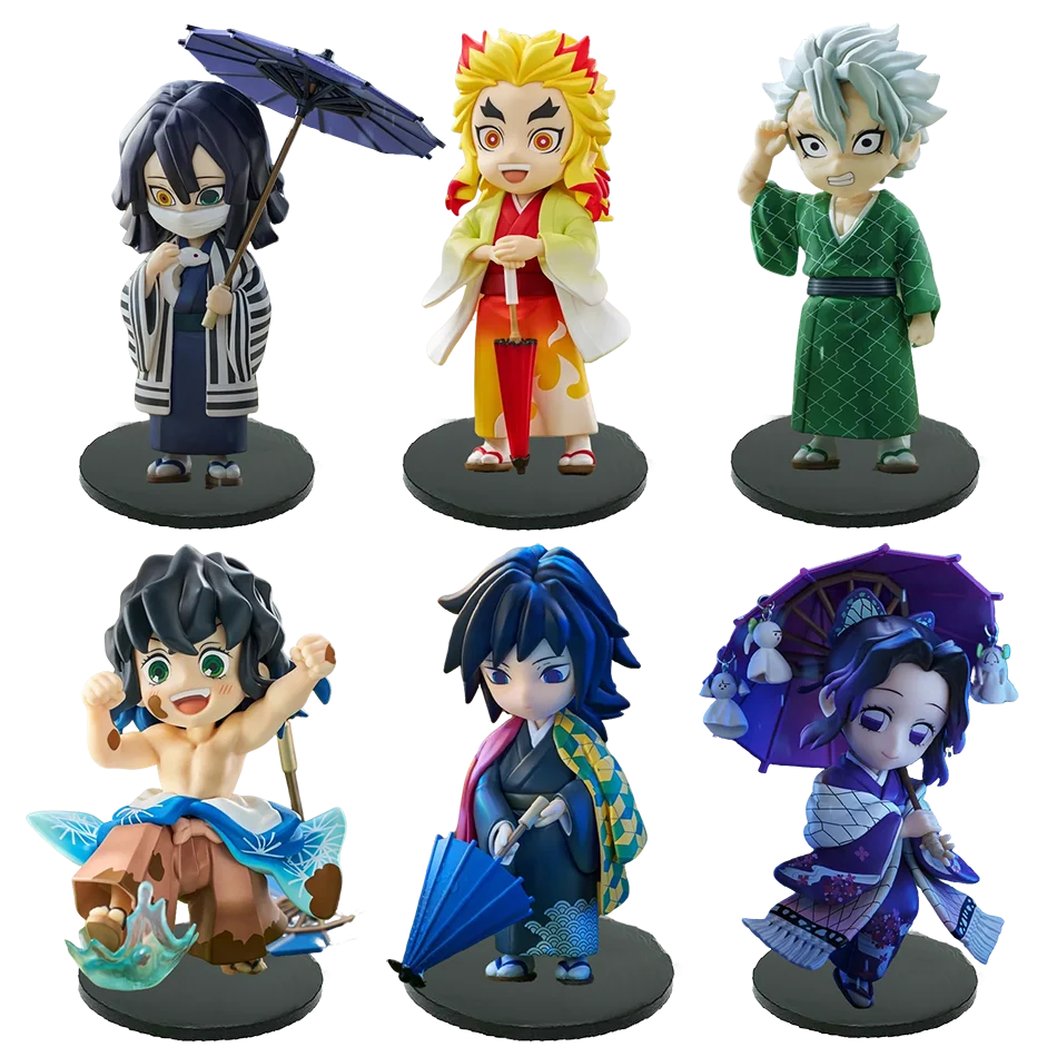 Anime Demon Slayer Kimetsu no Yaiba Figur 15cm Kochou Shinobu Kanroji Mitsuri Plum Rain Serie Actionfigur Modell Spielzeug Geschenk