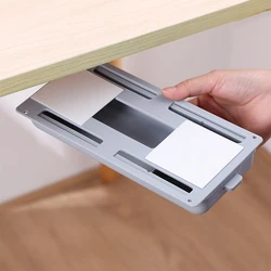 Under Desk Drawer Punch Free Nonslip Table Storage Organizer Removable School Living Room Organization Box Holder