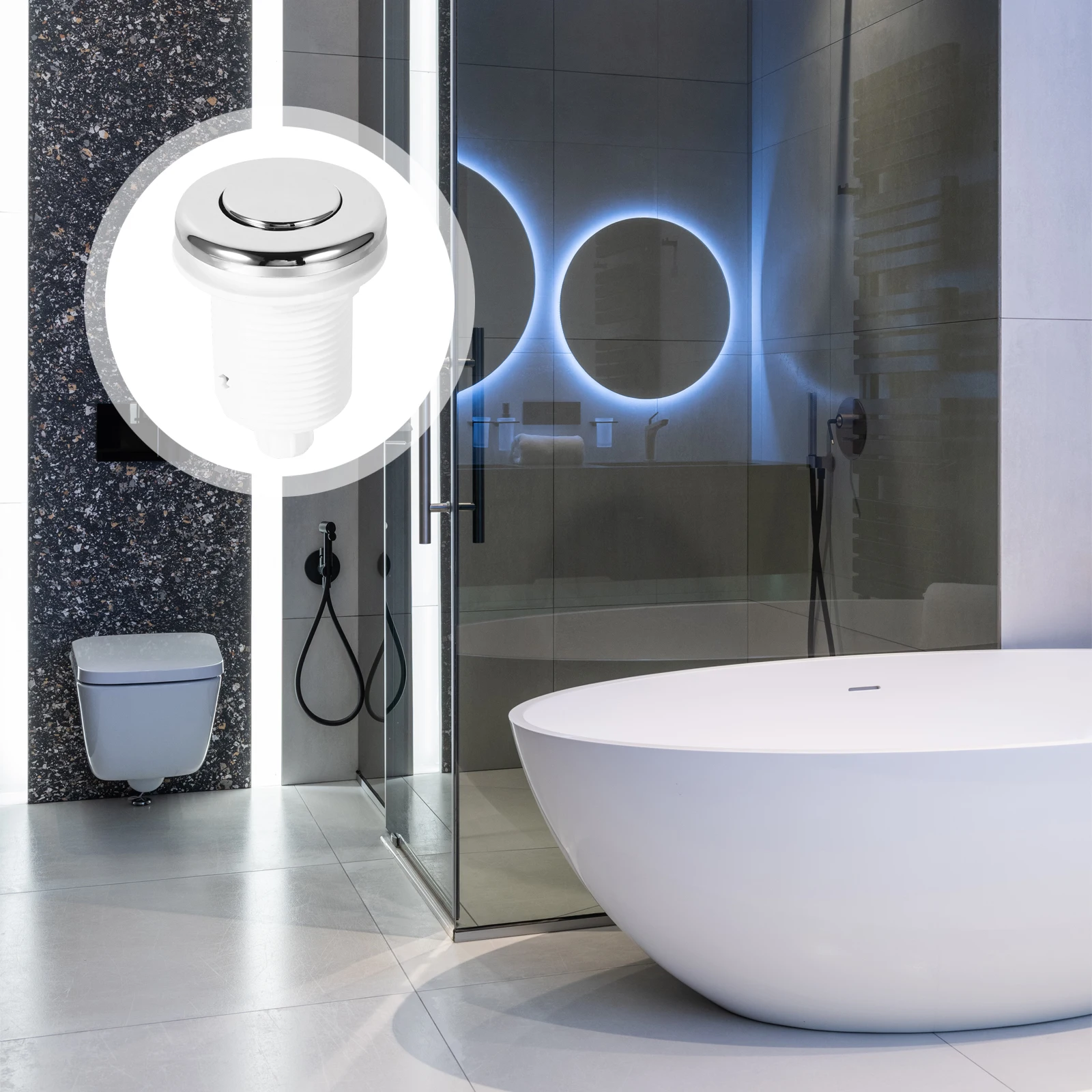 

Pressure Switch Air Button for Garbage Disposer Multipurpose Pneumatic Toy Simple Useful Push Bath Tub Easy Install Durable