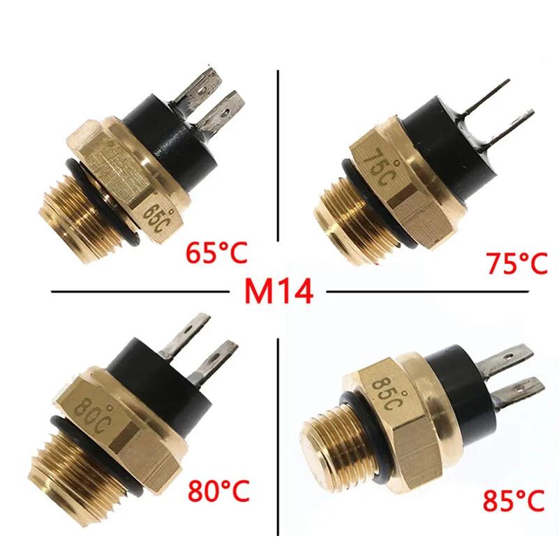 M14 Electric Radiator Coolant Temperature Thermostat Switch Temp Sensor 65/75/80℃ For ATV Quad Motorcycle Accessories