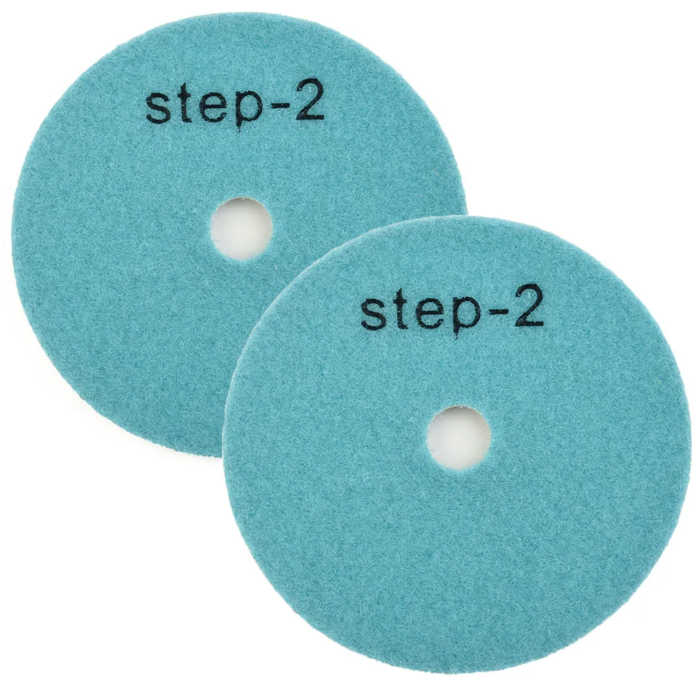 2pcs 4Inch Diamond Polishing Pads 3 Step Dry/Wet Buff Disc For Sanding Granite Marble Quartz Stone Ceramic Grinding Tool