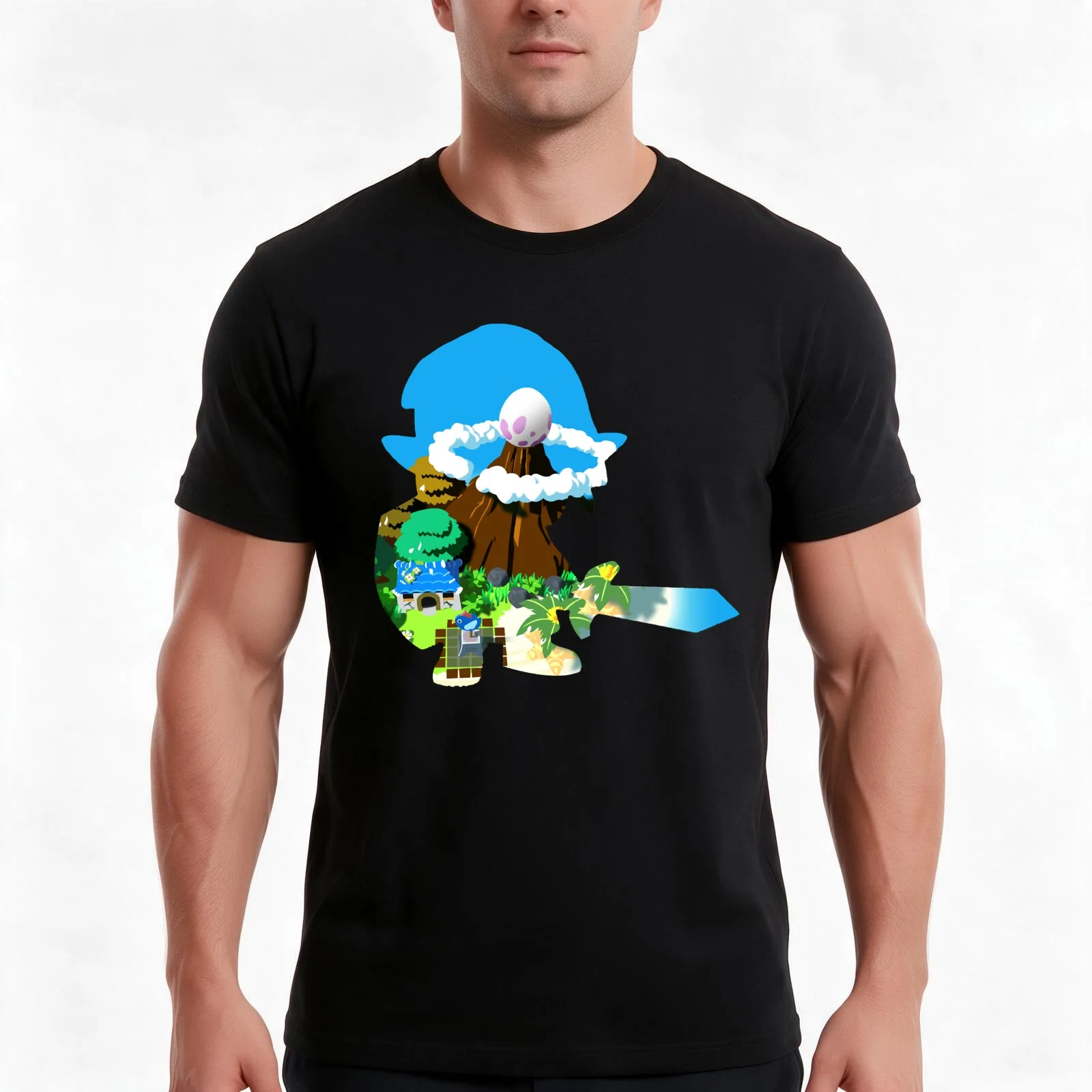 Koholint Island Link Vector T-Shirt Summer Casual Cotton Tee Oversized Streetwear Tops Vintage Graphic Print 100% Cotton