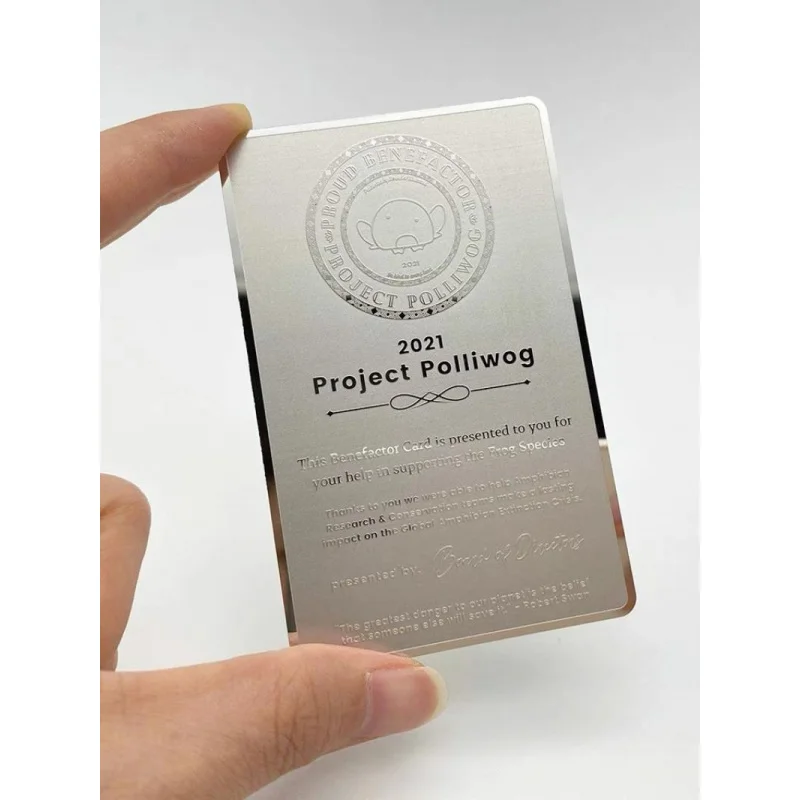 Custom.Metal Mirror Stainless Steel Personalized Custom High-End Business Concave-Convex Member VIP Business Card Rose Gold and