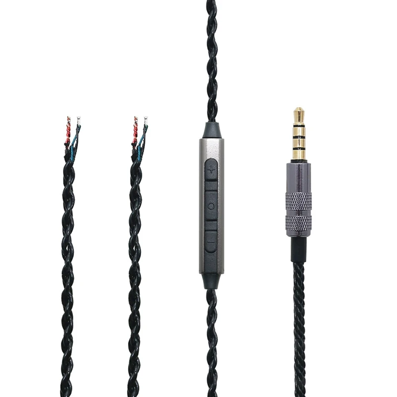 3,5mm Buchse Kopfhörer Reparatur kabel DIY Headset Ersatz kabel mit Mikrofon Lautstärke regler schwarz