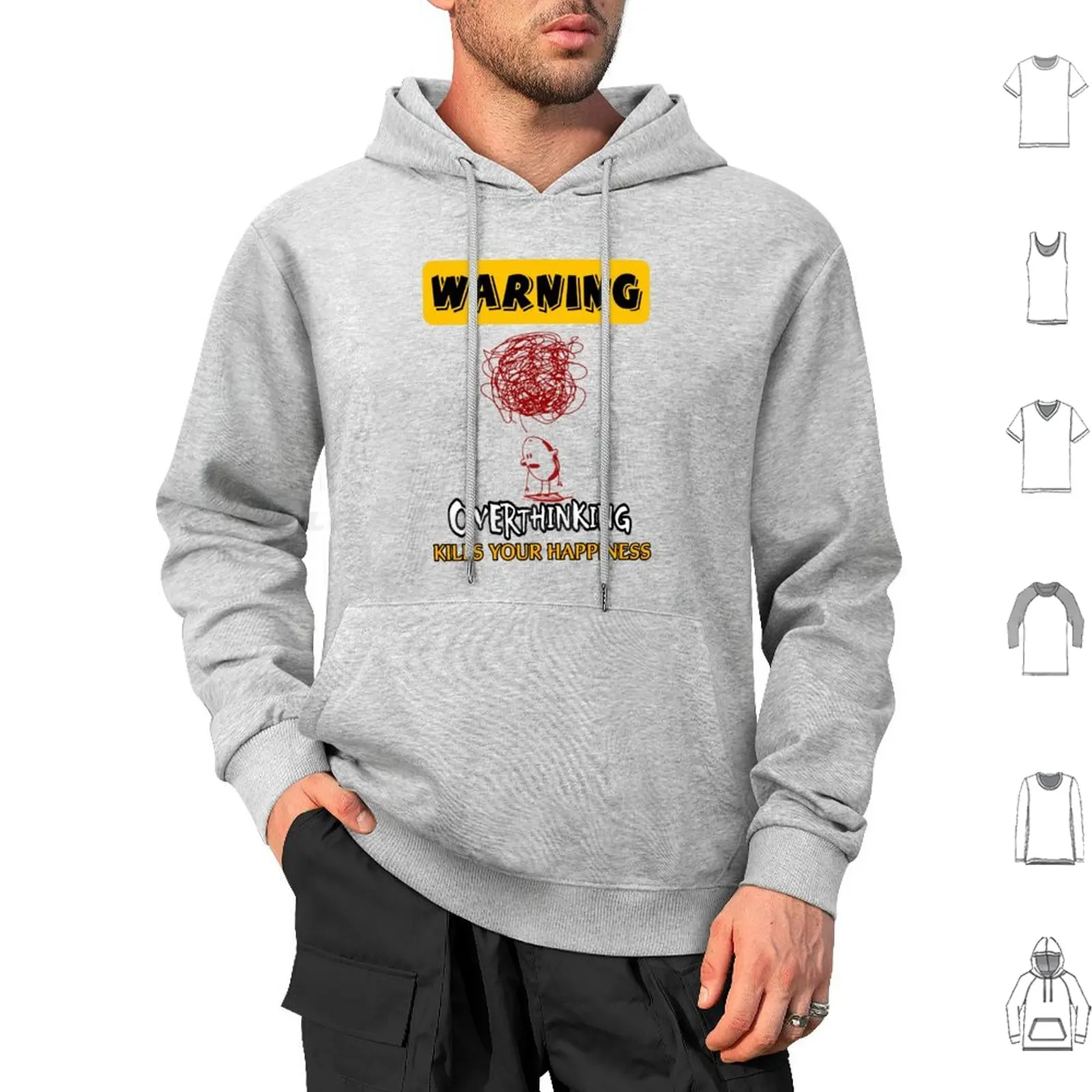 Warning Overthinking Kills Your Happiness Hoodies Long Sleeve Overthinking Happiness Lunar New Year