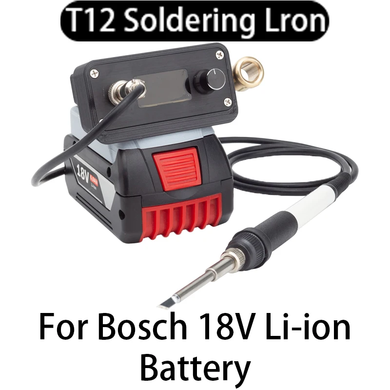 

T12 OLED Soldering Iron Quick Heating Wireless °C/°F Freely Switching For Bosch 18V Battery DIY Repair Soldering Station