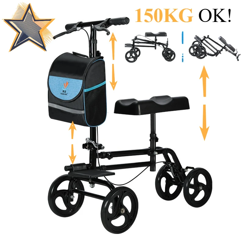 Foldable Single-Leg Mobility Walker with Brake  Health-Care Aid for Fracture Ankle  Leg Injury Recovery Walking Stick