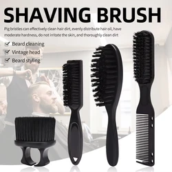 4Pcs Barber Hairdressing Soft Hair Cleaning Brush Retro Neck Duster Broken Remove Comb Hair Styling Salon Tools