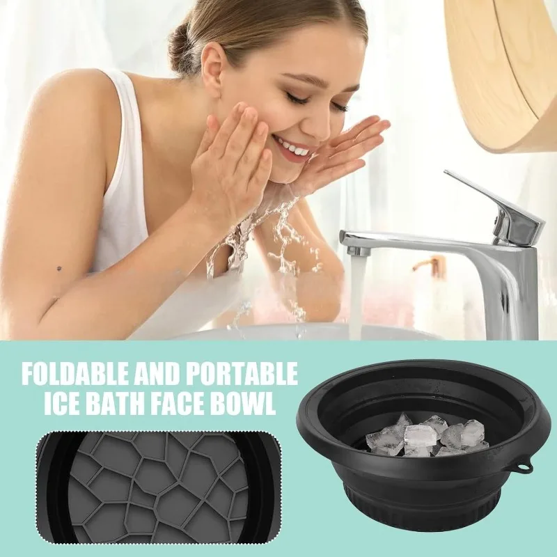 

1 Pcs Large Foldable Silicone Bowl For Face Ice Bath And Home Skincare Routine Portable Face Dipping Bowl For Women And Girls
