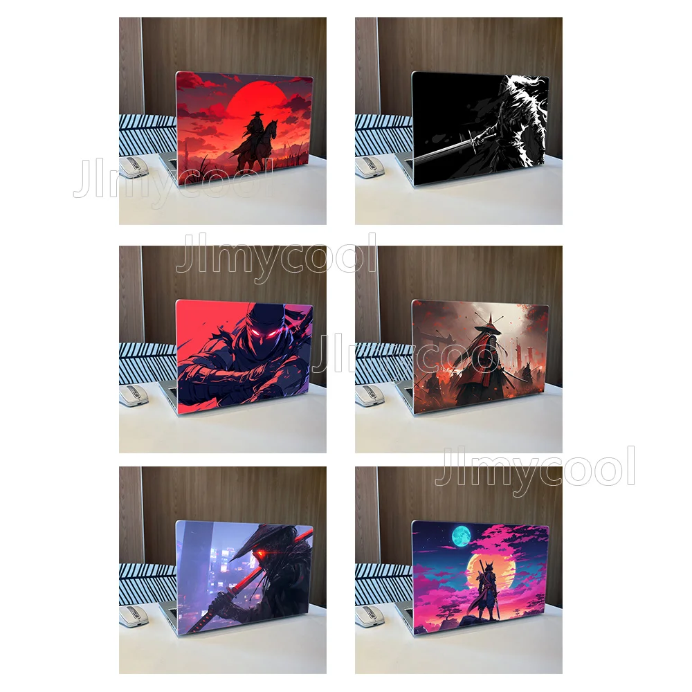 2 Durable JDM Samurai Sunset Vinyl Laptop Stickers Art Scratch Protection Sticker for MacBook PC Chromebook Car Fuel Cover