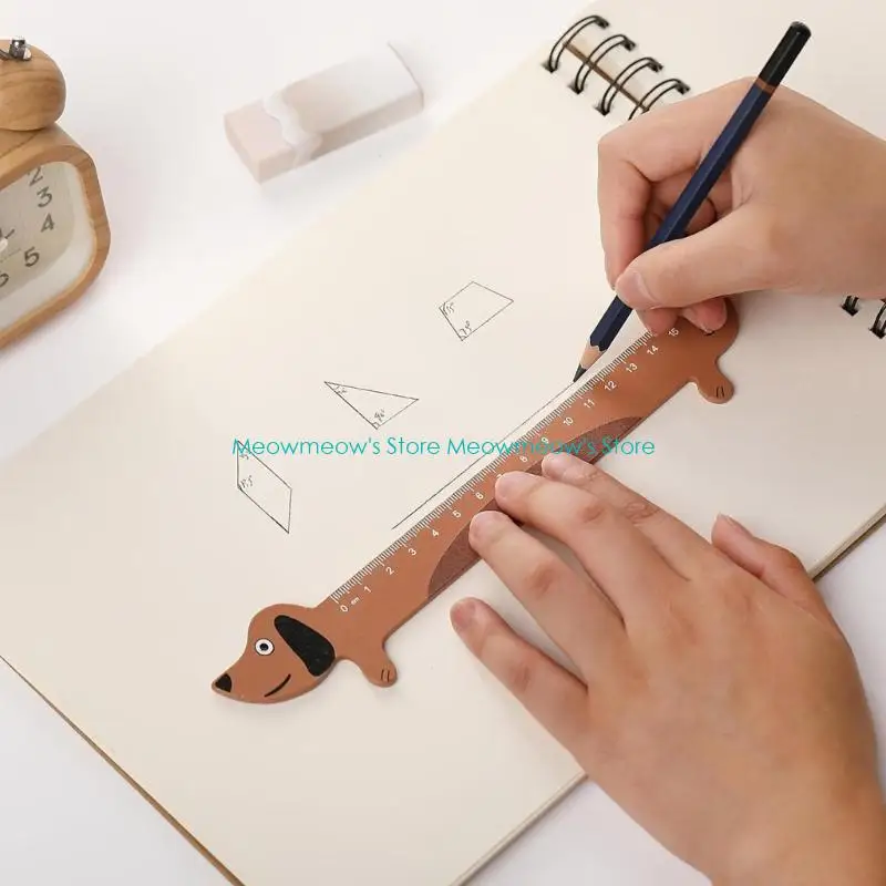 W91A Pack of 5 Transparent Animal Patterned Rulers School Stationery Supplies