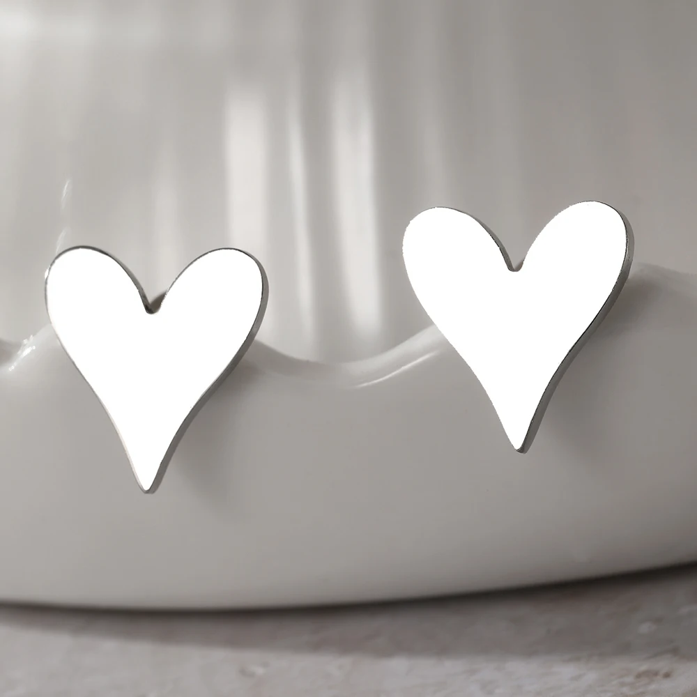 DOTIFI الفولاذ المقاوم للصدأ الرجعية مزاجه الحب الأقراط الإناث الكلاسيكية أزياء بسيطة لا تفقد اللون مجوهرات اكسسوارات #2