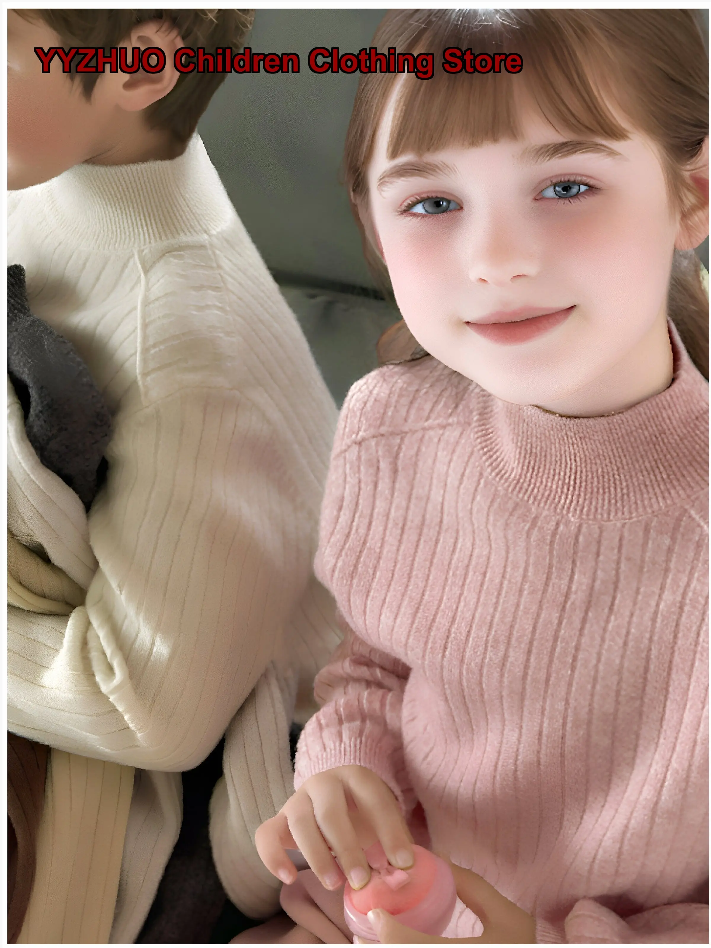 Kids Mock Neck Knit Base Layer Top Soft Warm Autumn Winter Boys Girls Pullover Sweater High Neck