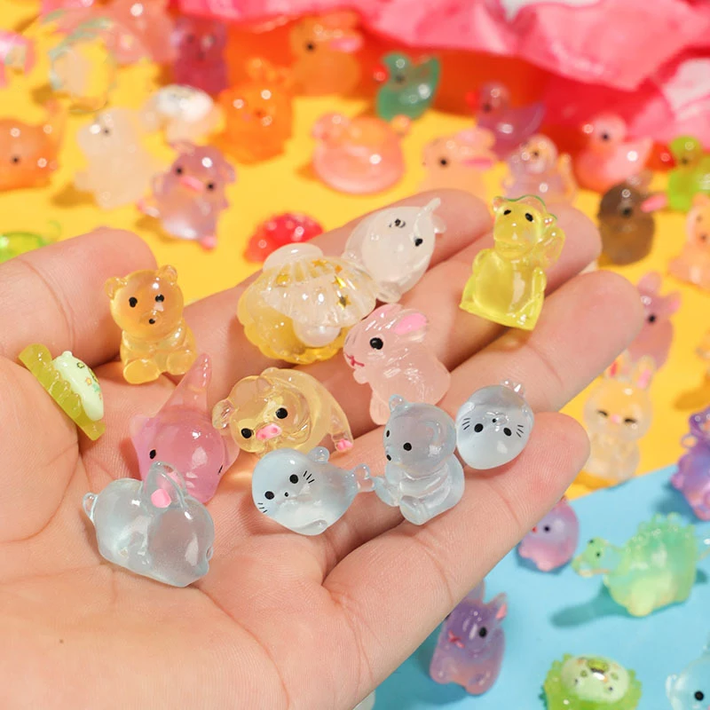 10pcs Cute Mini Resin Animal Figures Model Blind Bag Toys Action Surprise Dolls Figures For Kids Gifts