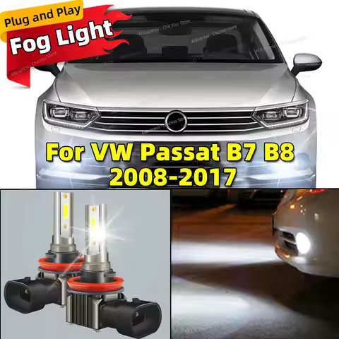 2Pcs Front Fog Light LED Bulb 15000LM Fog Lamp 6000K For Volkswagen VW Passat B7 B8 2008 2009 2010 2011 2012 2013 2014 2015 2017
