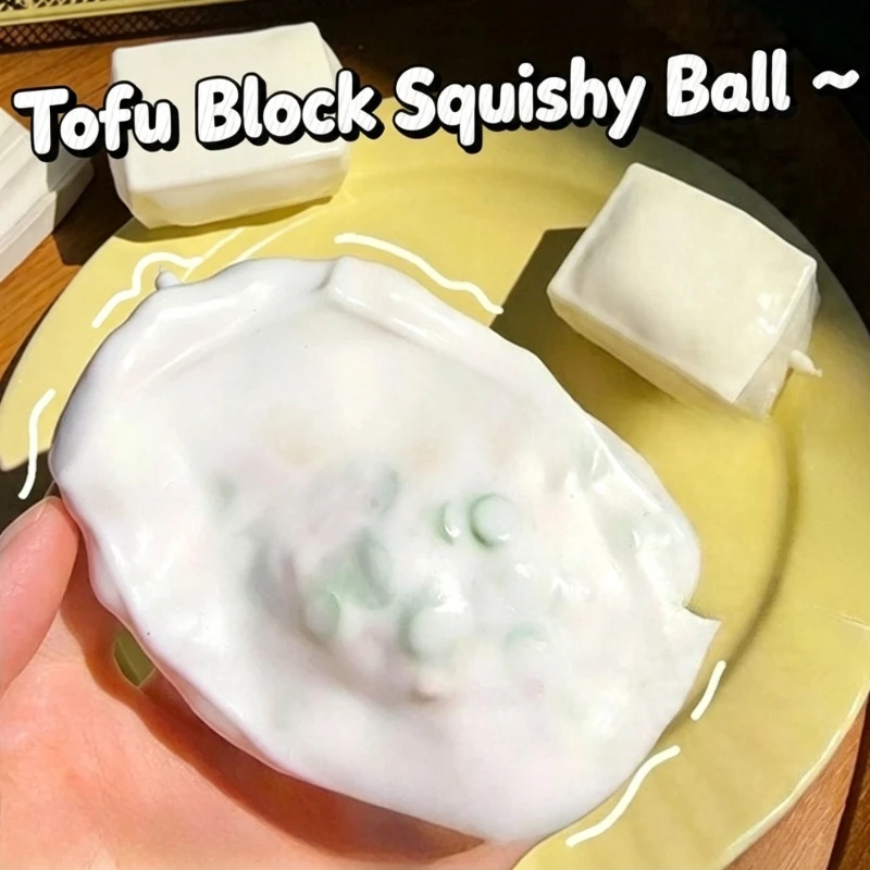 Pelota Antiestrés de Tofu Crujiente y Blanda, Moldeable, Sin Rebote, con Sensación Cremosa, Juguete Sensorial ASMR, Regalo