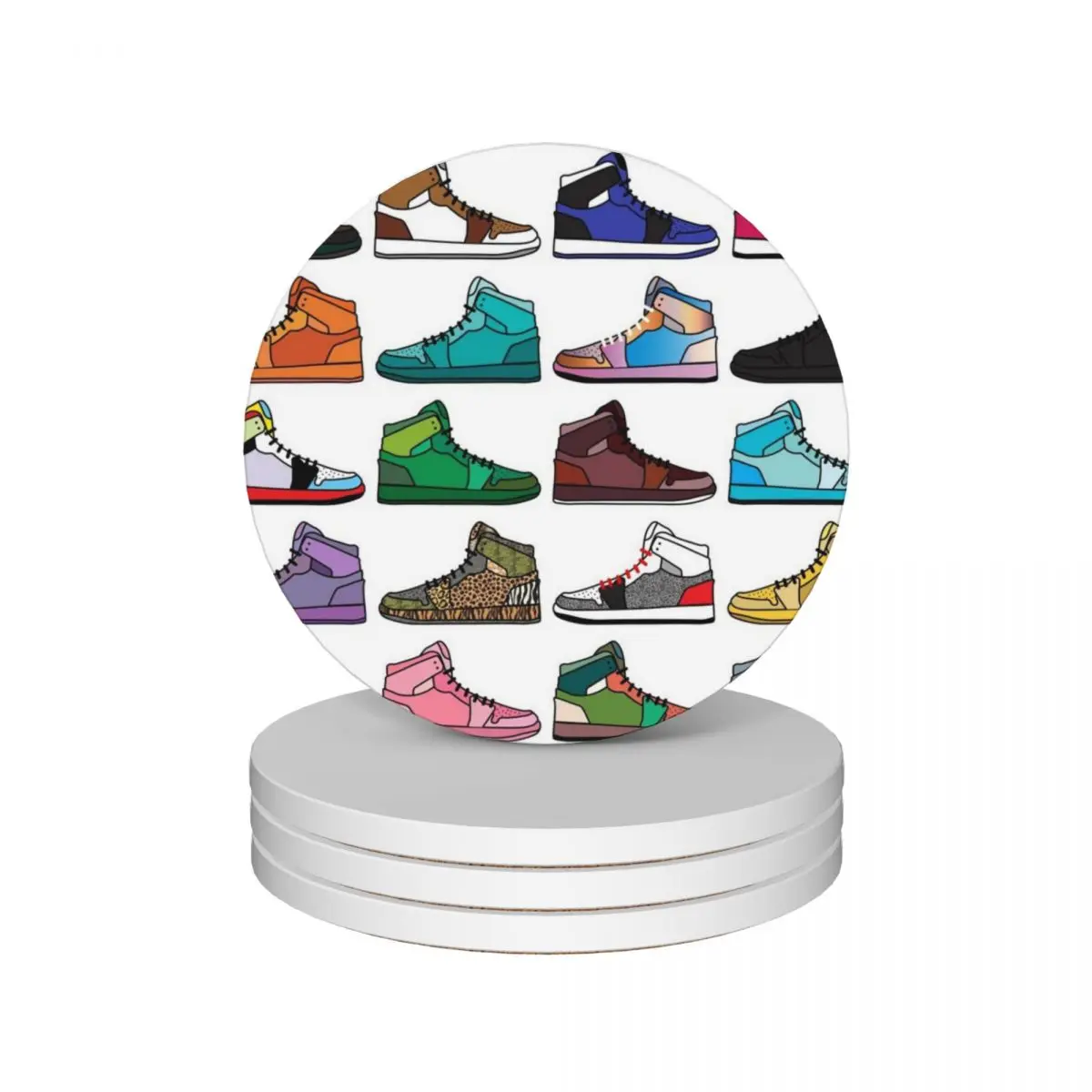 

Sneaker pattern Ceramic Coasters (Set of 4) for coffee cups cup pads for the kitchen accessories flower Coasters