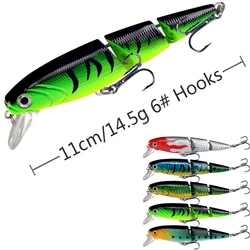 1PCS Wobblers Richiamo di Pesca Multi-sezione Esca Dura110mm 15g Esca Artificiale Minnow Richiamo Crankbait Pesce Persico Attrezzatura Da Pesca Alla Carpa richiamo