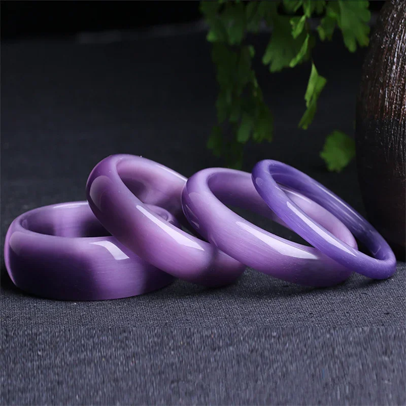 

Hot Selling Natural Hand-carved Jade Purple Cat Eye Bangle 54-64mm Fashion Jewelry Bracelet Accessories Men Women Luck Gifts