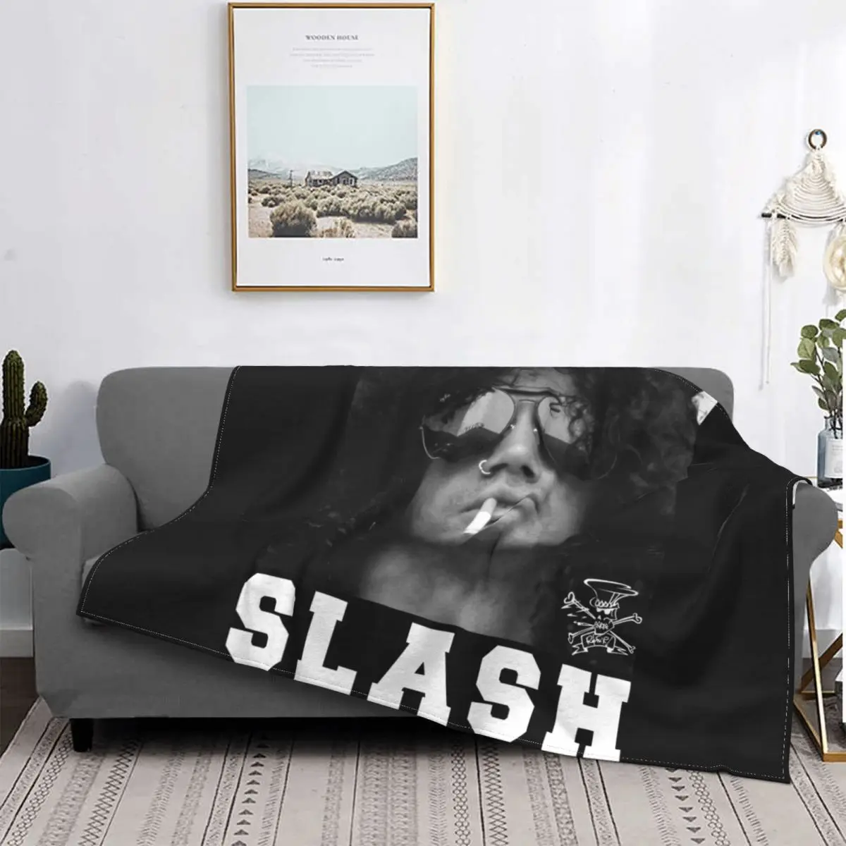 Slash Guns N Roses Smoking Slash Blanket Luxury Sofa Bed Dust Cover Cover Blanket Decorative Sofa