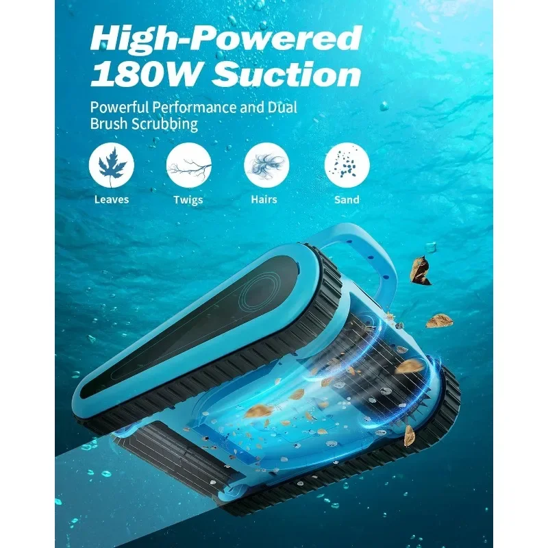 HISION-Aspirateur de piscine pour piscines enterrées, nettoyeurs robotiques automatiques sans fil pour mur de piscine et livres Waterline