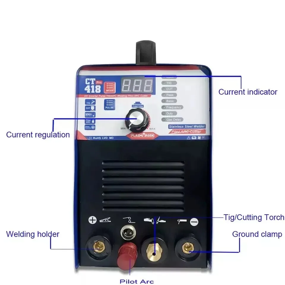 CT418P 3-in-1 IGBT Combo Plasma Cutter TIG Welder TIG/MMA Welder Machine