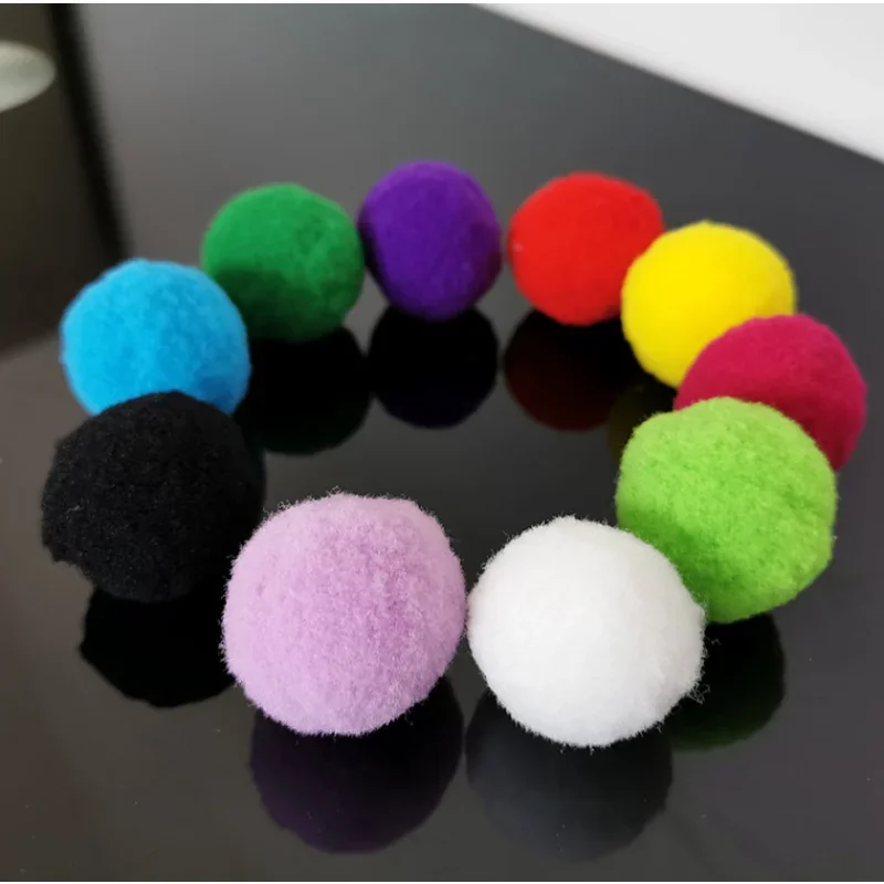 Cute Funny Cat Toys Stretch Plush Ball 0.98in Cat Toy Ball Creative Colorful Interactive Cat Pom Pom Cat Chew Toy Dropshipping