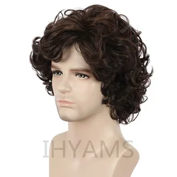 New Moive Dune Paul Atreides Cosplay Wig Men Dark Brown Short Curly Wig Heat Resistant Hair Role Play Wigs + Free Wig Cap