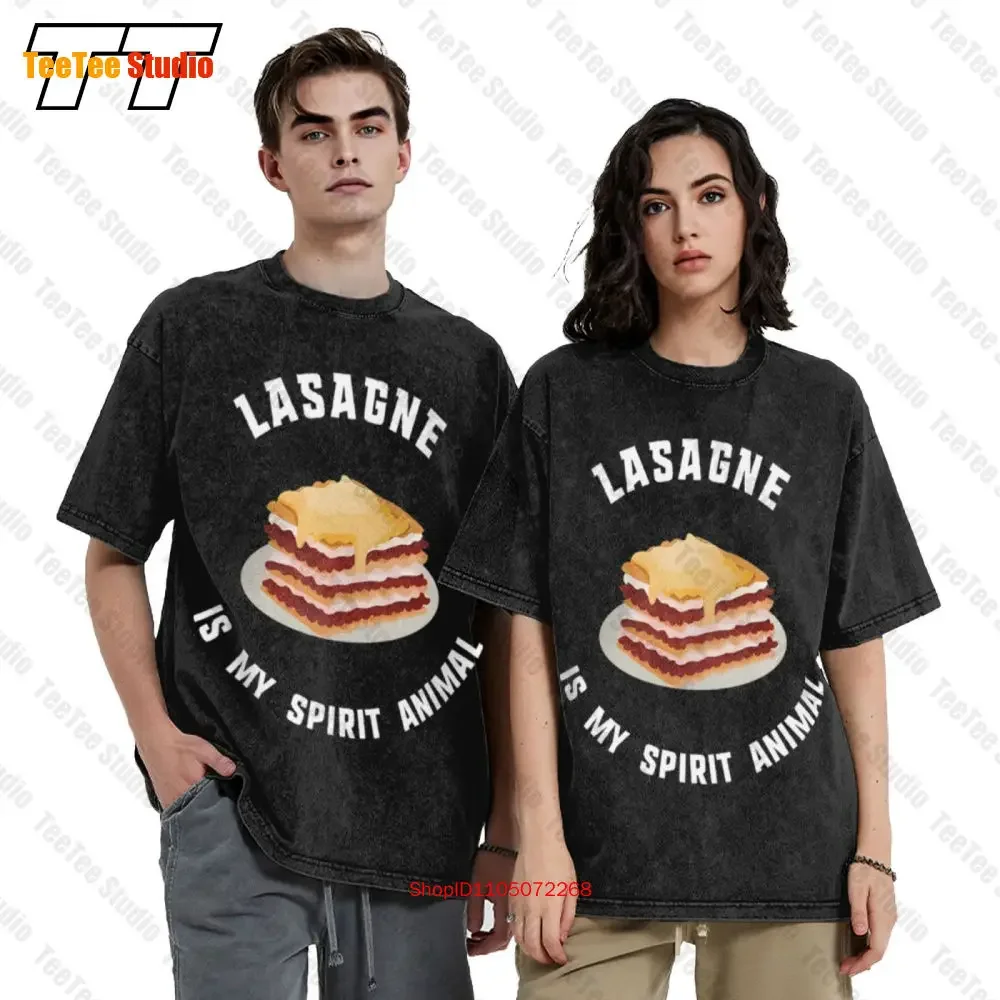 Lasagne Is My Spirit Animal Short Sleeve Vintage Oversized T-Shirt G3D3
