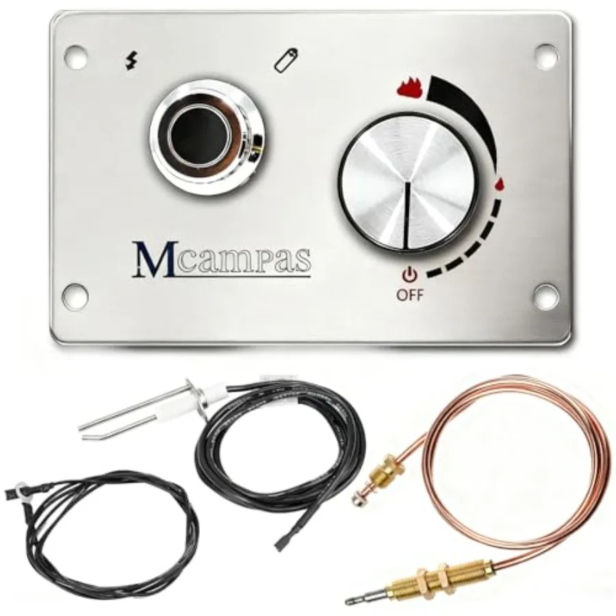 

Fire Pit Burner Valve System Kit-Flame Failure Safety Valve and Push Button Igniter - LPG/Propane Gas Control System Replacemen