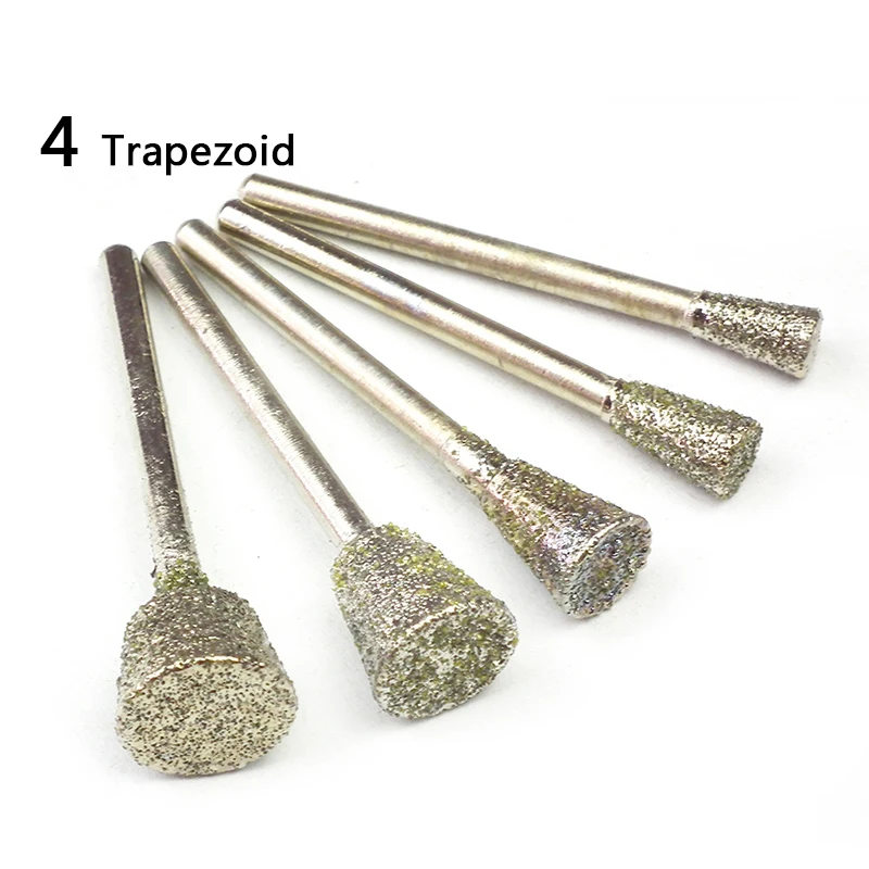 Redondo Diamante Rebolo, Ferramenta Rotativa Dremel, Ferramentas Diamantadas para Burs de Granito, Acessórios Dremel, 5Pcs