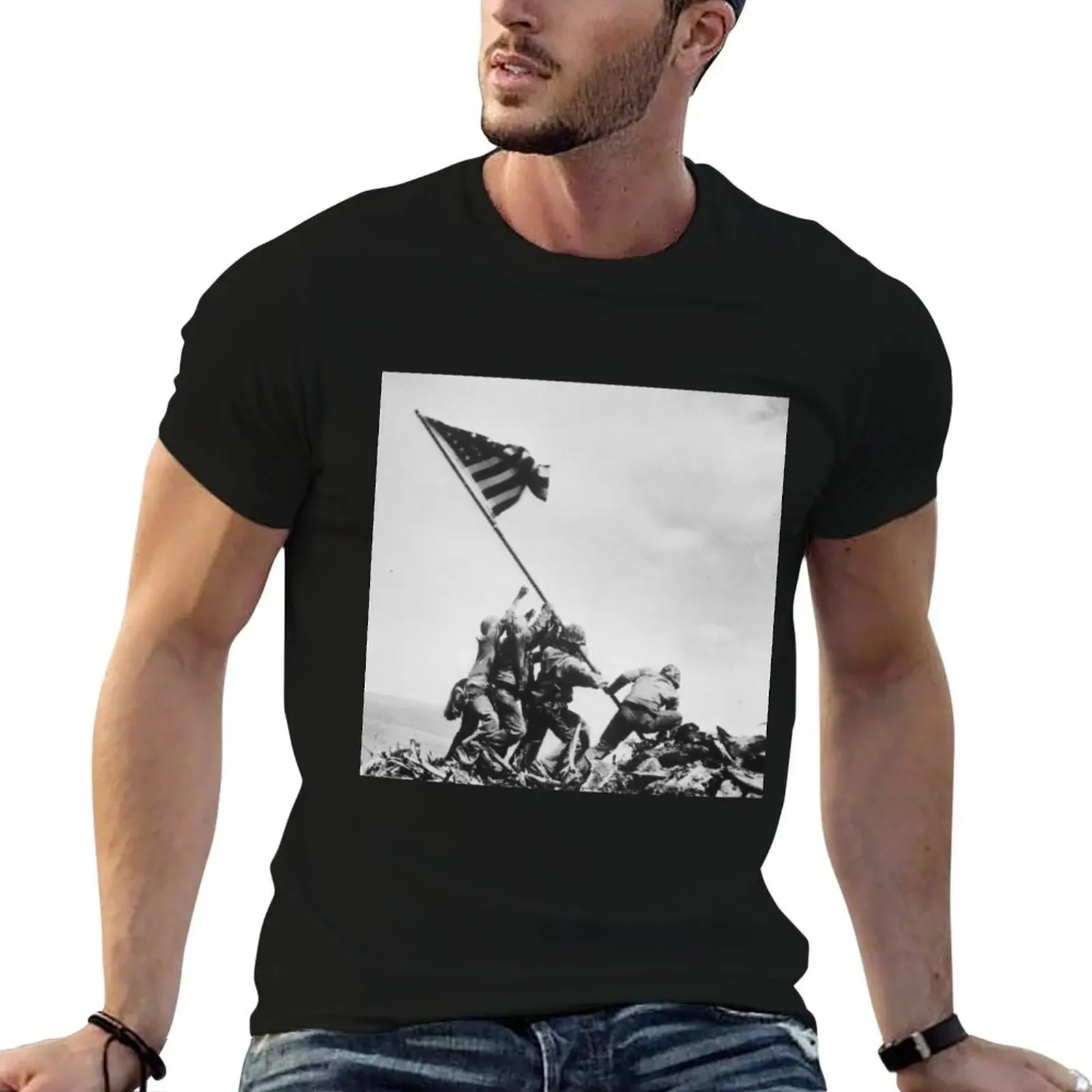 

Iwo Jima Flag Raising WW2 T-Shirt oversized t shirt baggy shirts designer shirts shirts men