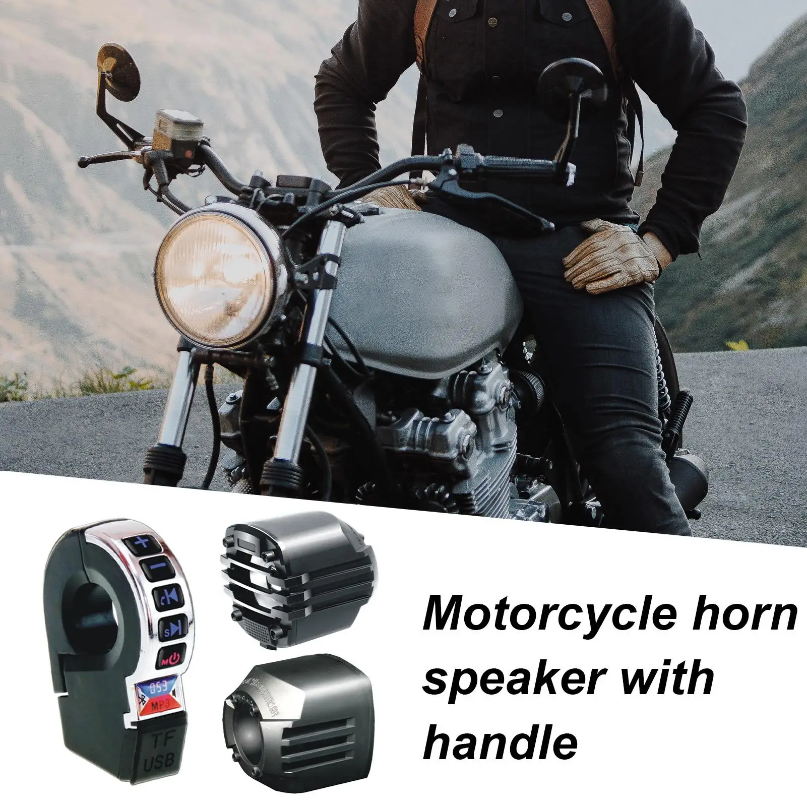 Motorcycle Stereo System Wireless Horn System With Phone Charging Waterproof Motorcycle Handlebar Speakers For Scooter Bicycle