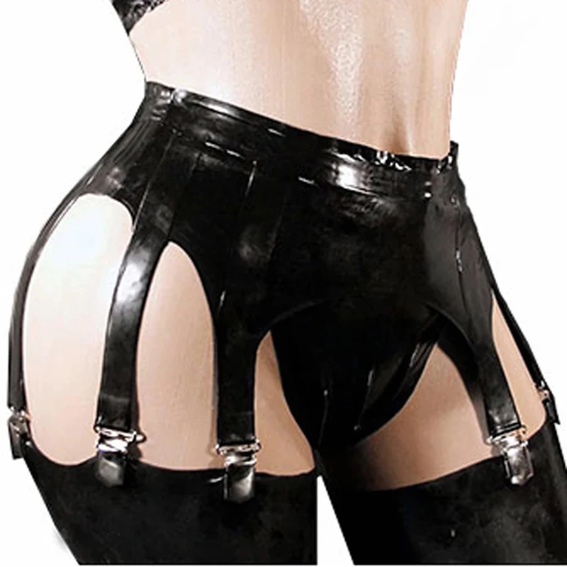 

SexyBlack Women Men Latex Rubber Garter for Stockings Waist Belts Handmade Bottoms RLA116