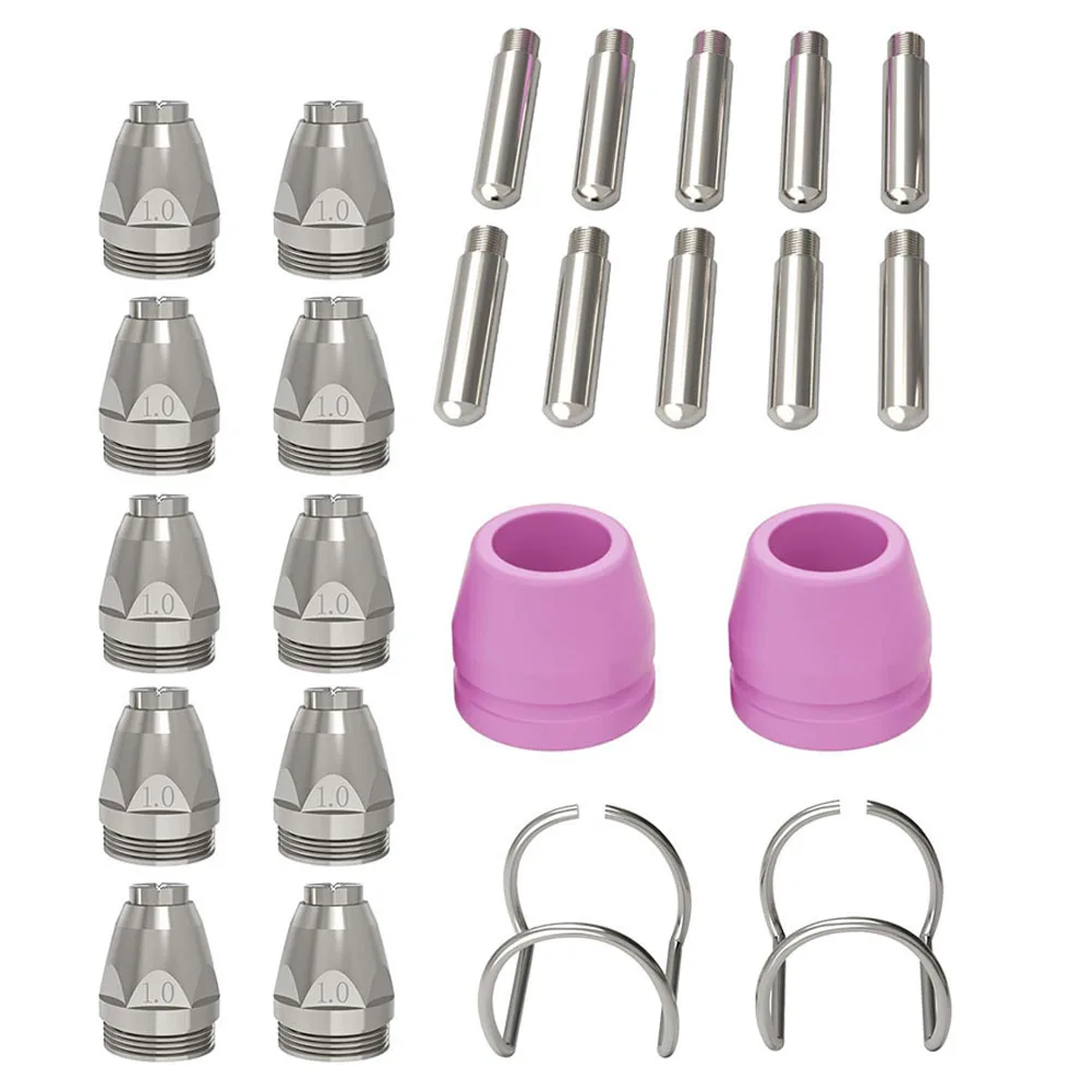 24PCS Plasma Cutter Tips Nozzles Electrodes 0.040 Inch For AG-60 SG-55 CUT55 Cutting Torch Consumables Accessories
