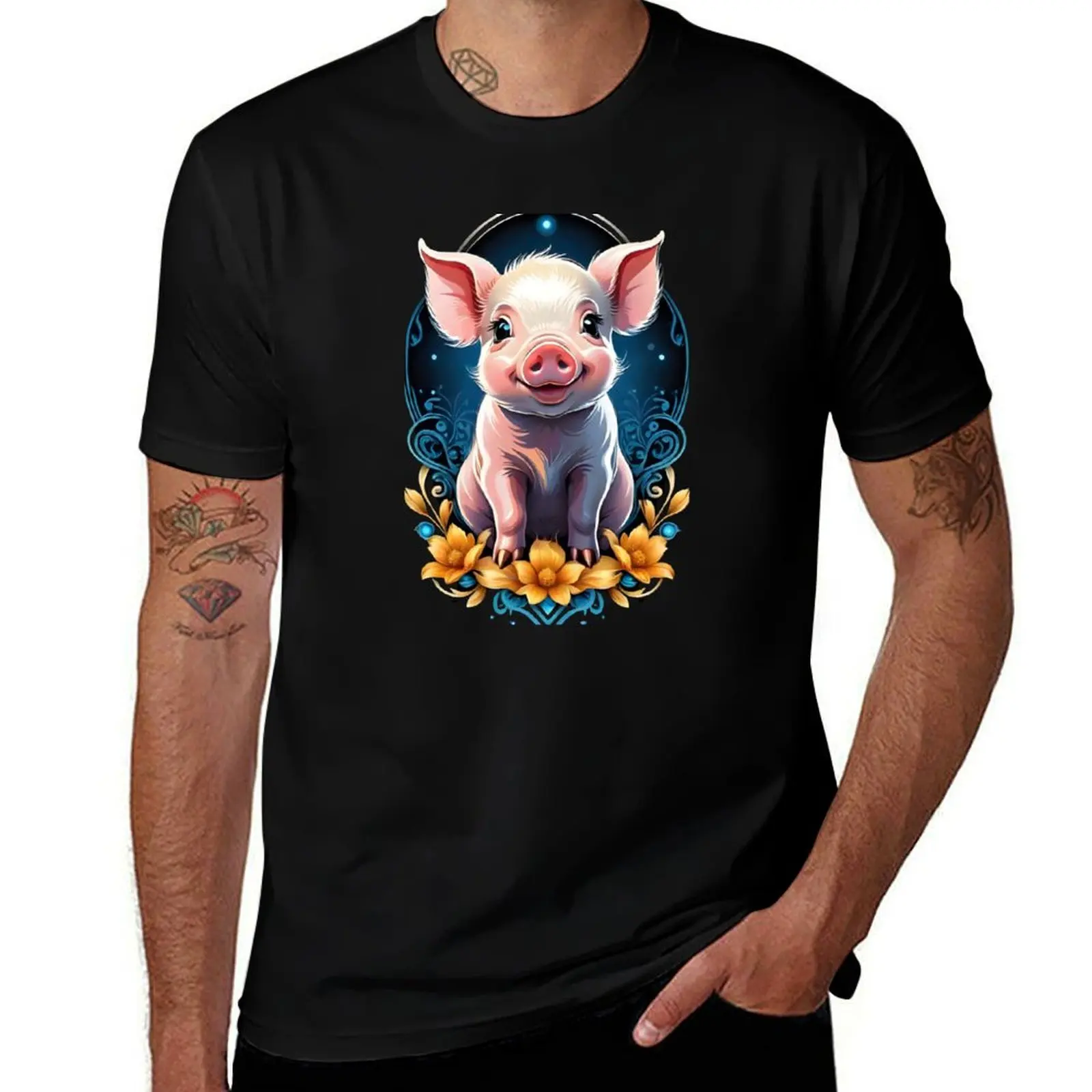 Adorable Piglet Paradise T-Shirt Holiday Simple Tee Shirt