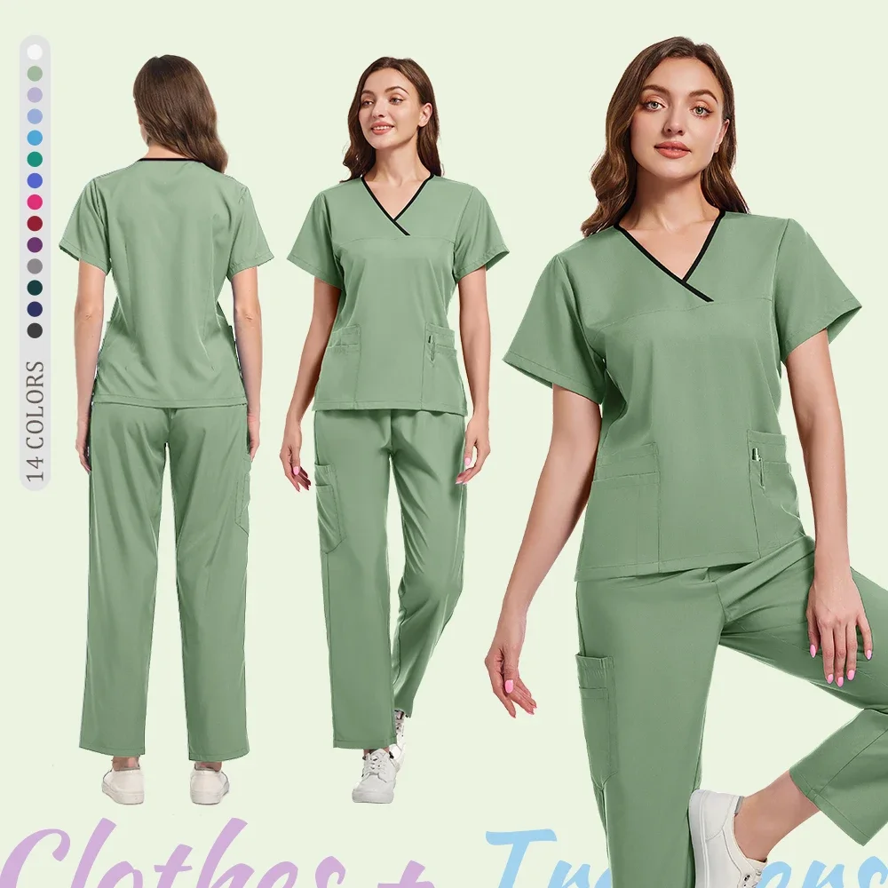 Uniforme de dentiste à manches courtes, résistant aux rides, sablage, UC, soins infirmiers, salon de beauté, clinique de pharmacie, ensemble chirurgical