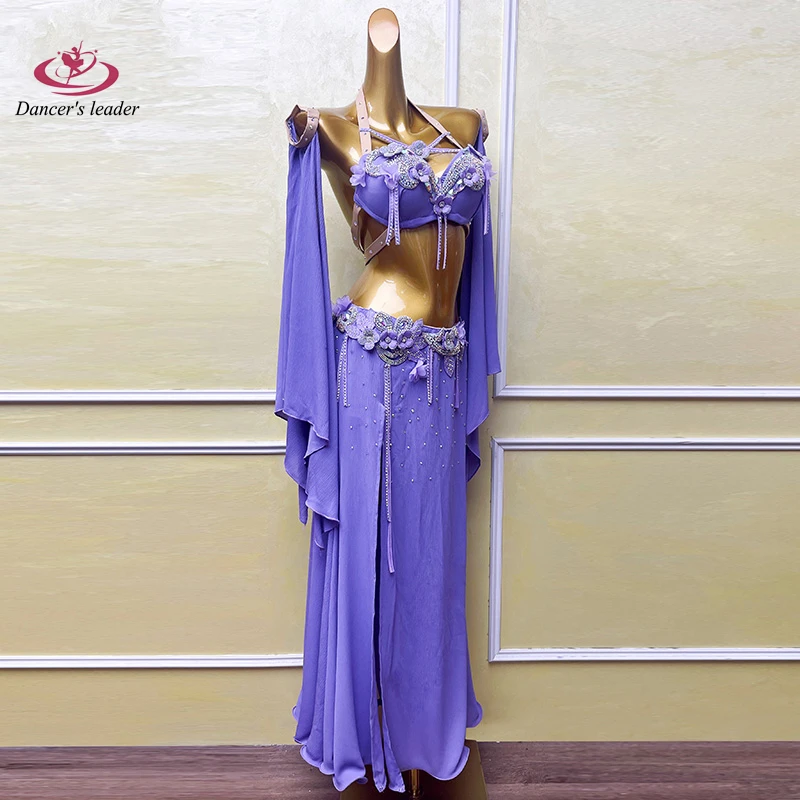 Traje de danza del vientre para mujer, nuevo estilo de traje de práctica de danza oriental para mujer