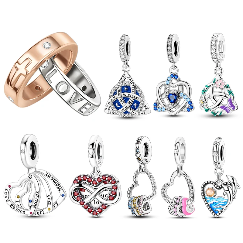 

Оригинальные подвески из серебра 925 пробы в форме сердца, бесконечные подвески, бусины подходят для оригинального браслета 3 мм, женские ювелирные изделия своими руками, подарки, Лидер продаж