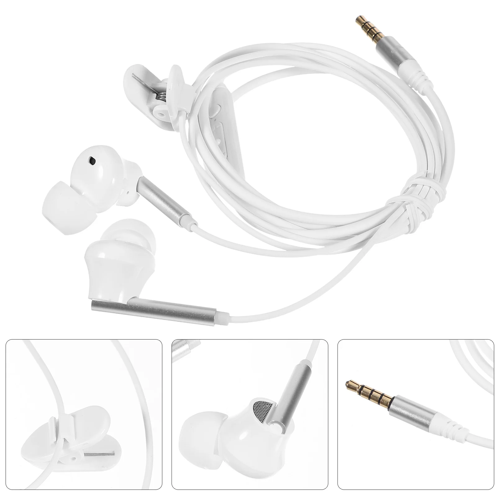 

Sports Headphones Earphones 3.5mm Wired Earbuds White Package Stereo Sound Clear Calls Recording Compatible Phones Computers
