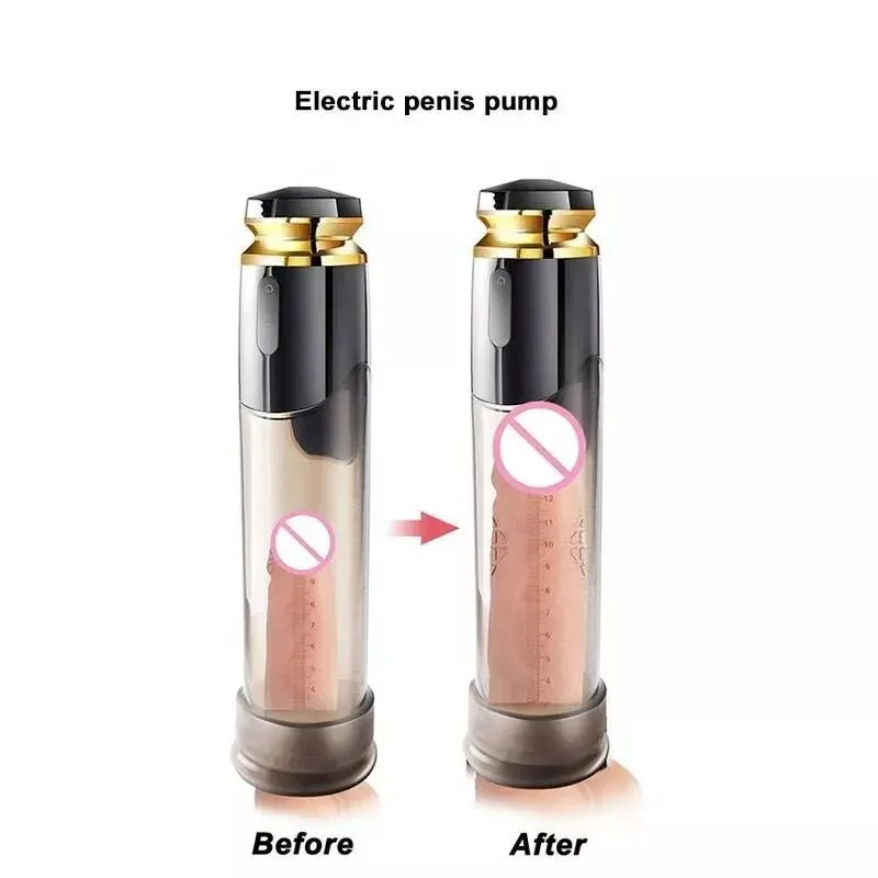 Electric Penis Pump Sex Toys for Men Male Masturbator Penis Extender Penile Vacuum Pump Penis Enlargement Enhancer Ring