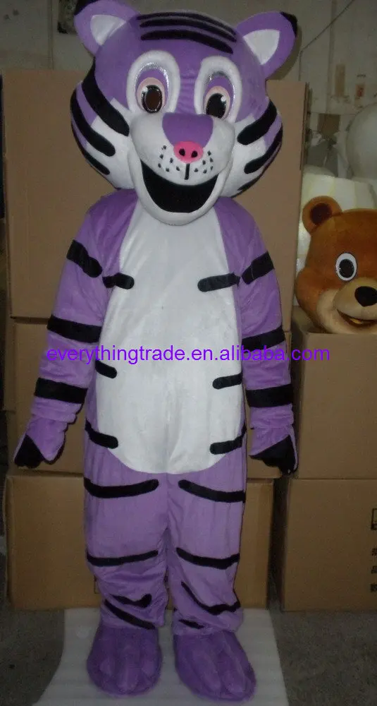 Nuovo personaggio adulto Halloween Purple Tiger Mascot Costume Halloween Christmas Dress Full Body puntelli Outfit Costume della mascotte