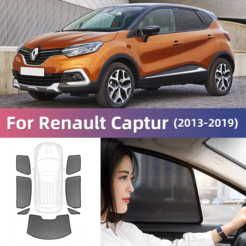 

For Renault Captur Samsung QM3 2013-2019 Magnetic Car Sunshade Visor Front Windshield Frame Curtain Rear Side Window Sun Shade