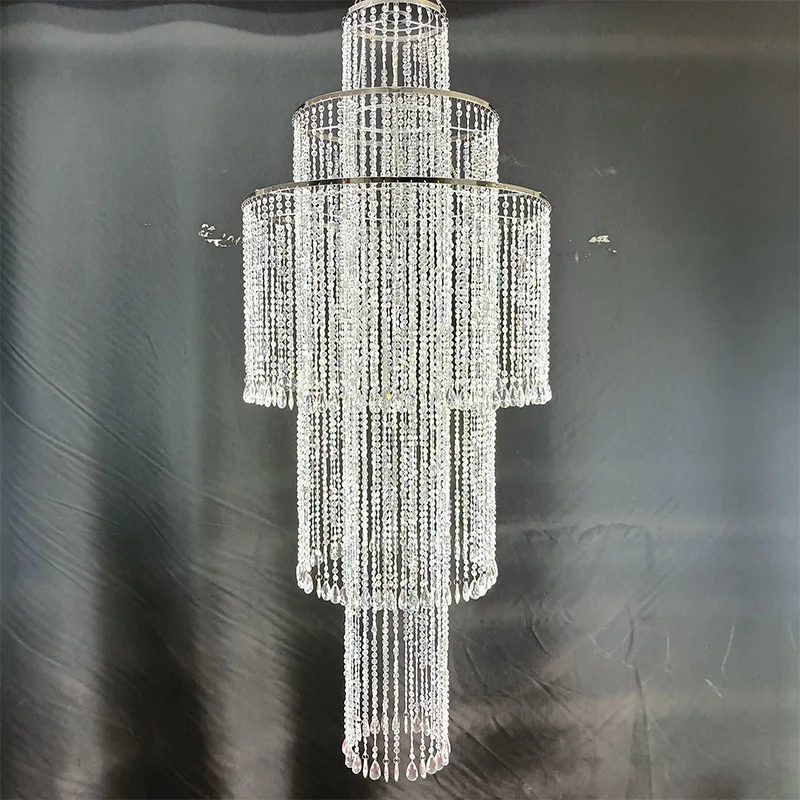 Light luxury acrylic string beaded curtain chandelier, wedding romantic atmosphere decoration props lighting