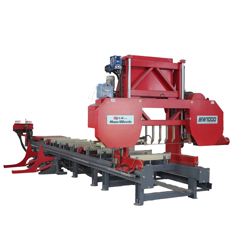 Horizontal Portable Band Sawmill Wood Cutting Saw Hines Hydraulic Horizontal Band Saw Mill For Woodworking