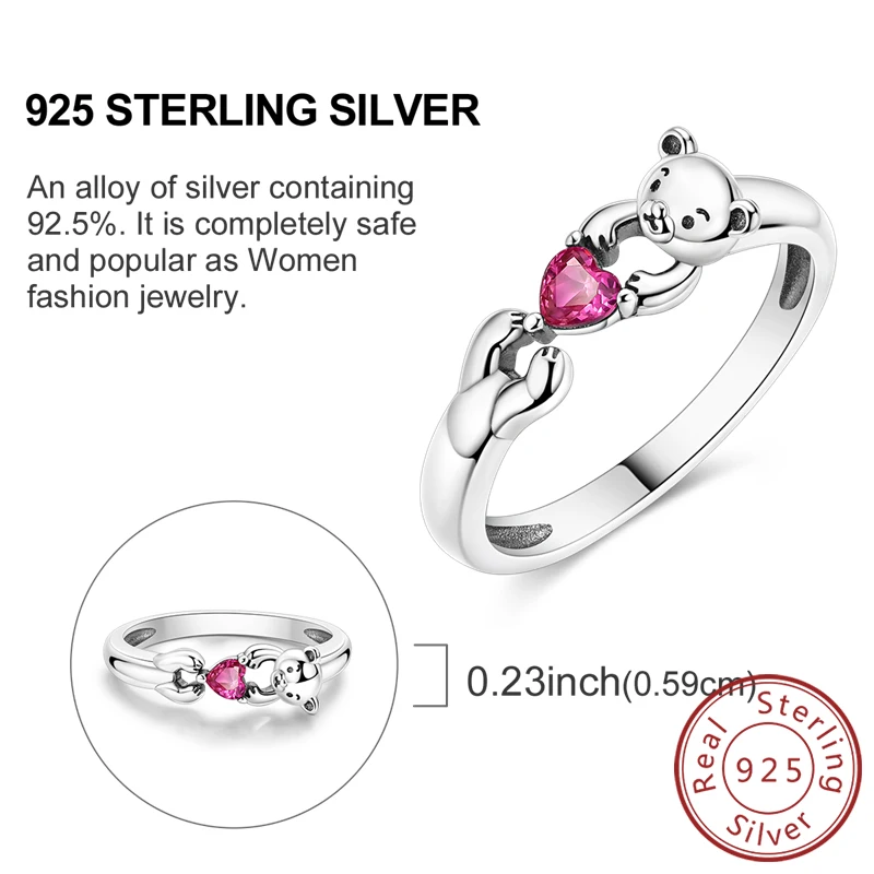 Women's 925 Sterling Silver Firefly Rose Ring