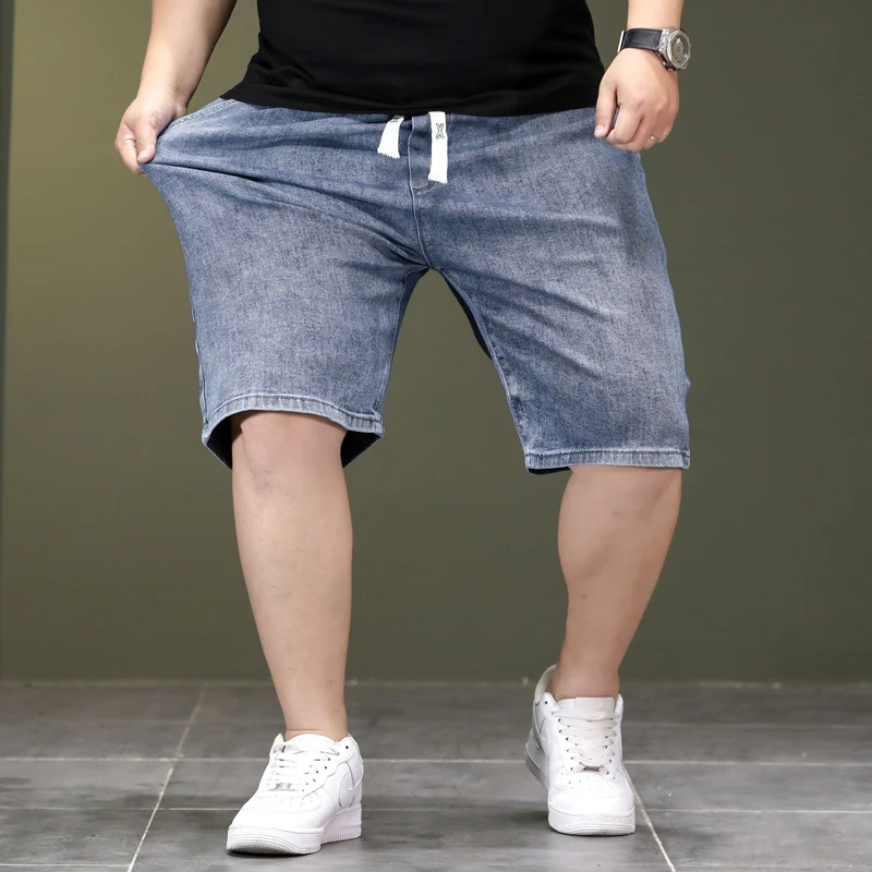 Elastic Waist Oversized 5XL 6XL 7XL Denim Shorts For Men Plus Size Shorts Jeans Half Cut Casual Pants Brand High Quality Summer