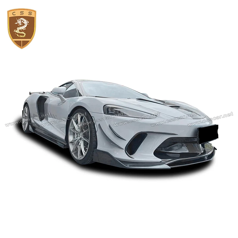 For Mclaren GT Car Model Dry Carbon Front Bumper LIp Side Skirts Rear Diffuser Engine Hood Spoiler High Tail Wing Pedals Bodykit